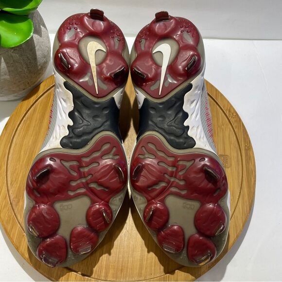 Nike React Alpha Huarache Elite 3 Lo Baseball Cleats 9 Men's Grey Red Sneaker - Picture 9 of 10